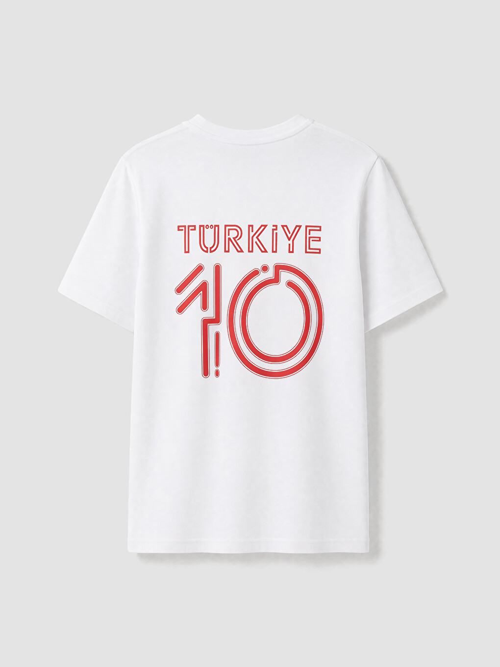 Beyaz Türkiye Baskılı Erkek Tişört-4