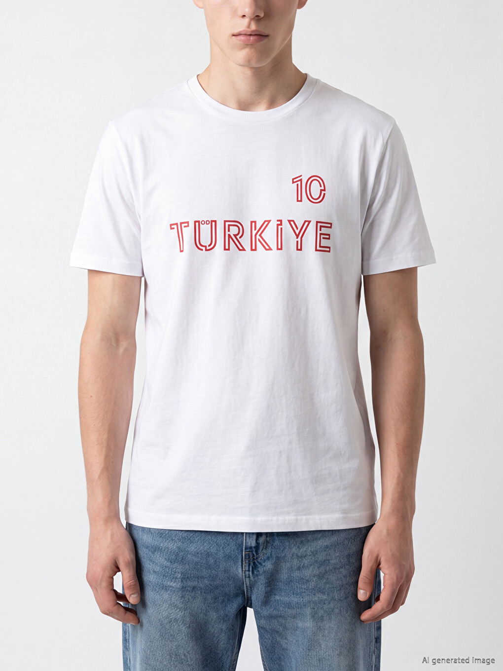 Beyaz Türkiye Baskılı Erkek Tişört-2