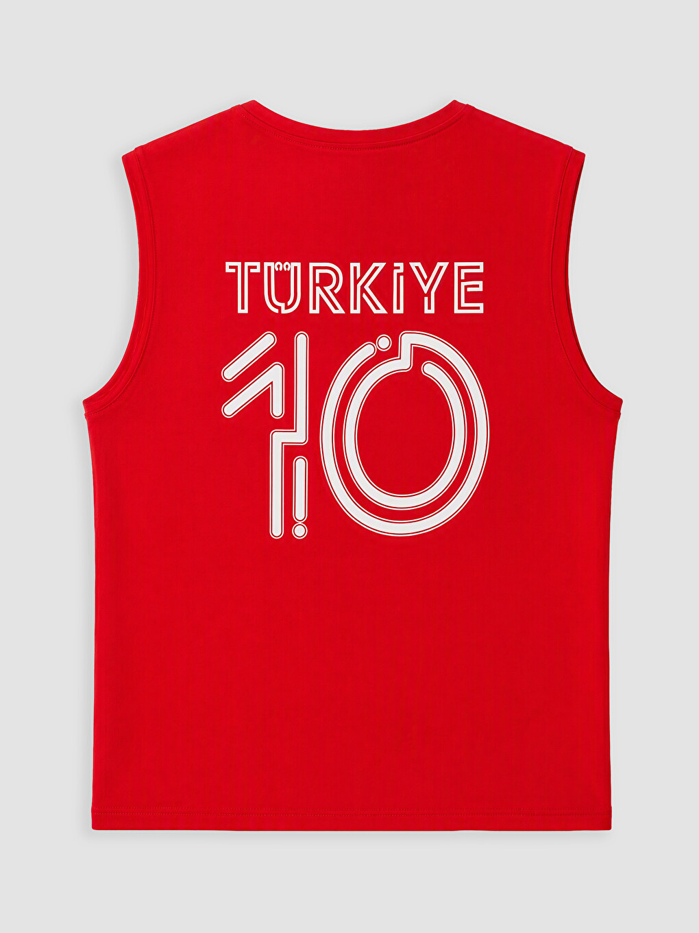 Kırmızı Bisiklet Yaka Baskılı Penye Erkek Kolsuz Tişört-2