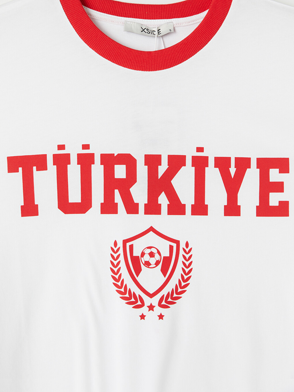 Beyaz Türkiye Baskılı %100 Pamuklu Kadın Tişört-1