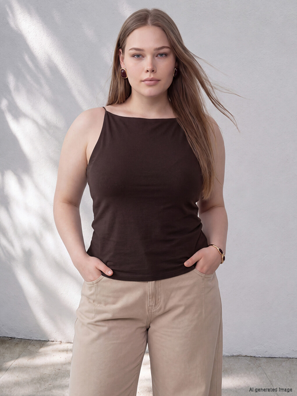 Plus Size Ženska Majica Na Bretele