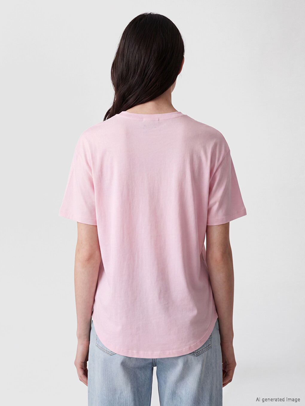 Pembe Modal Karışımlı Kadın Tişört-3