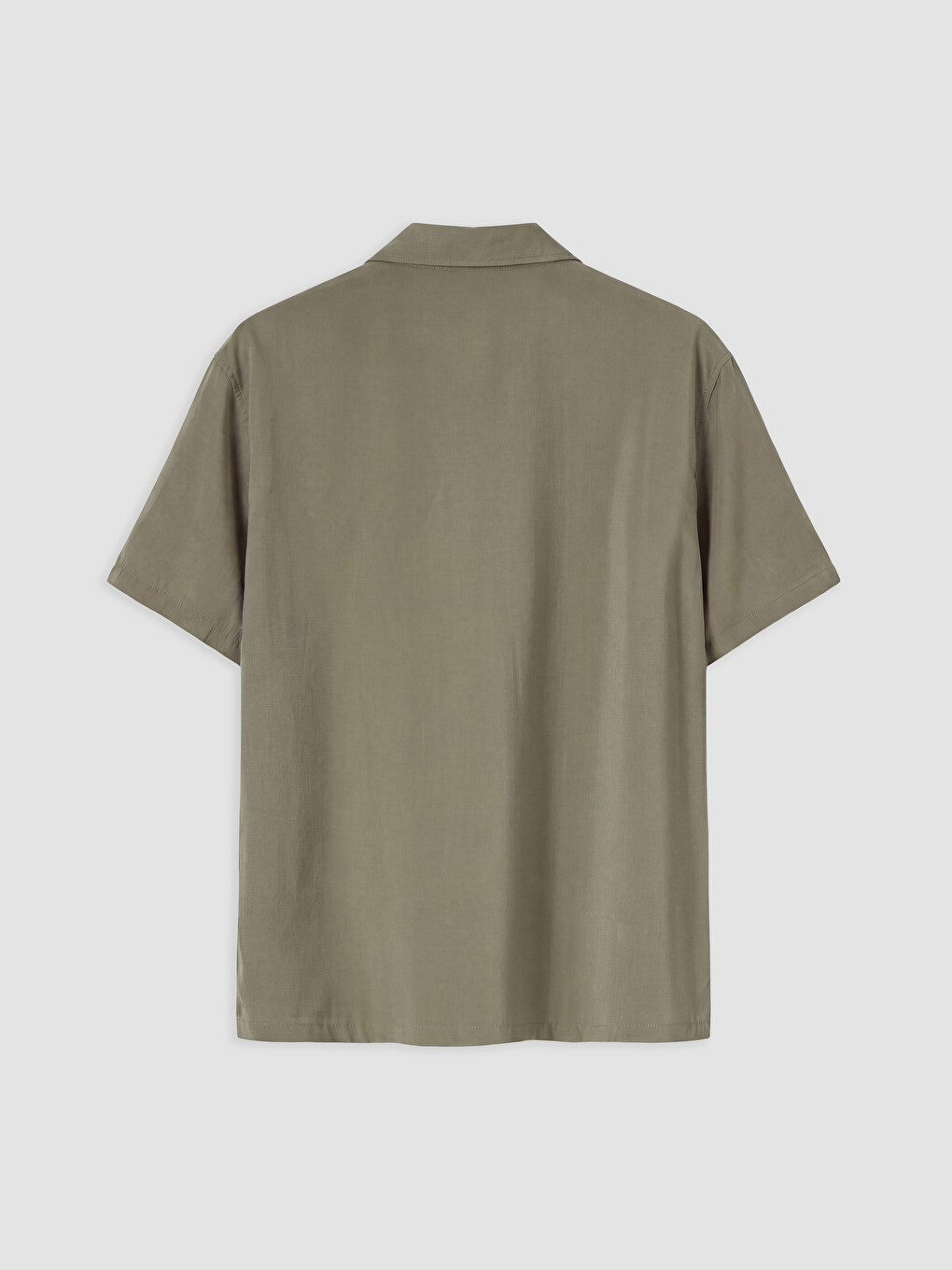 Haki Regular Fit Dokulu Erkek Gömlek-1