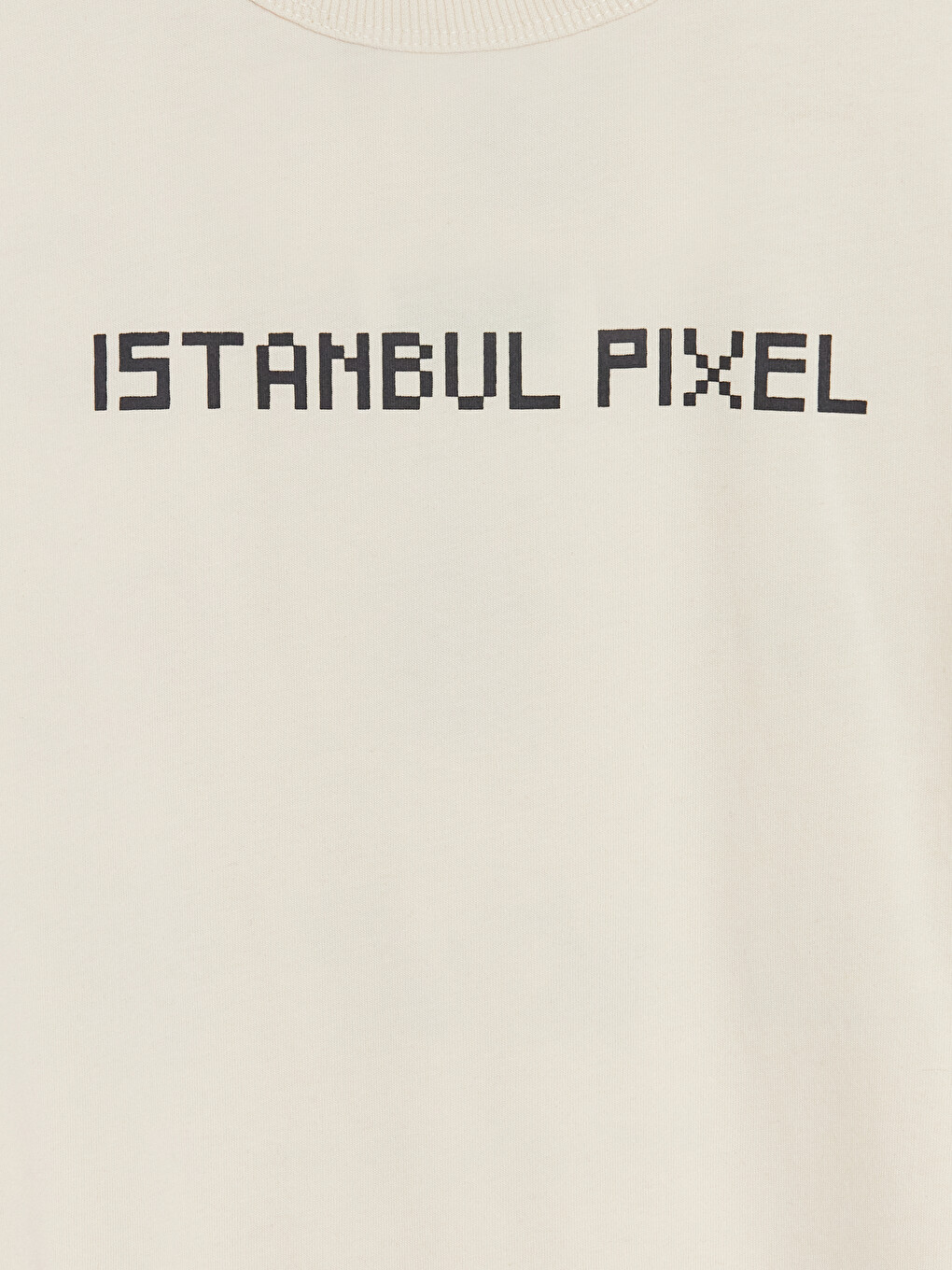 Bej Bisiklet Yaka İstanbul Baskılı Erkek Çocuk Tişört-2