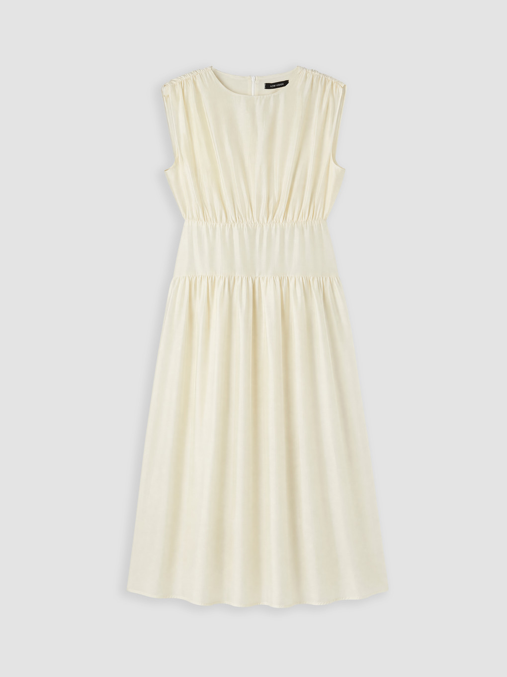 Sarı Bisiklet Yaka Belden Oturtmalı Kloş Elbise-4
