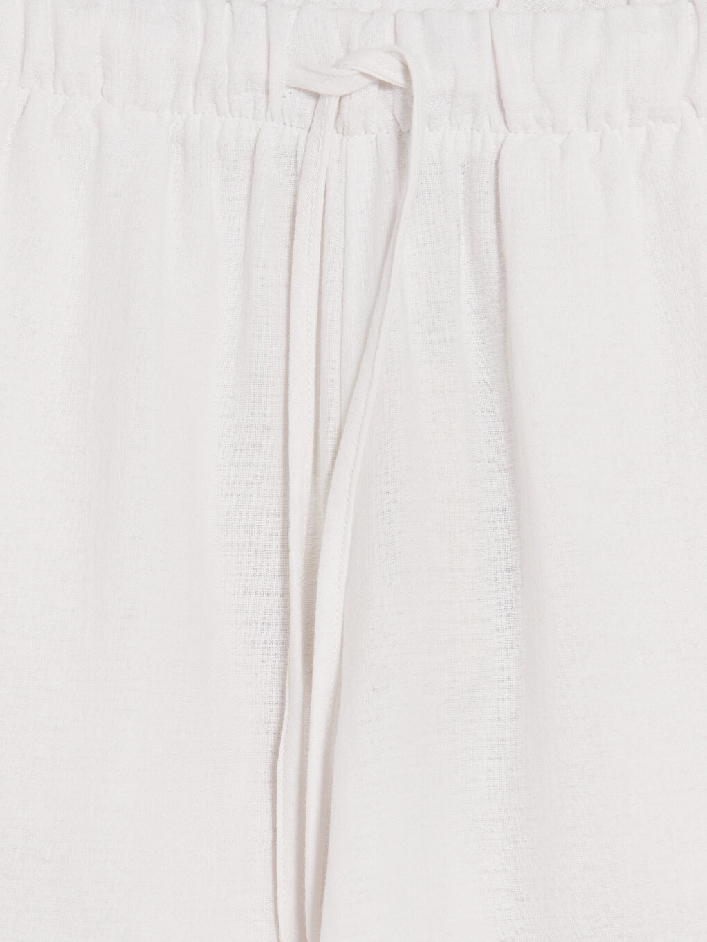 Beyaz Beli Lastikli Geniş Paça Kadın Pantolon-2