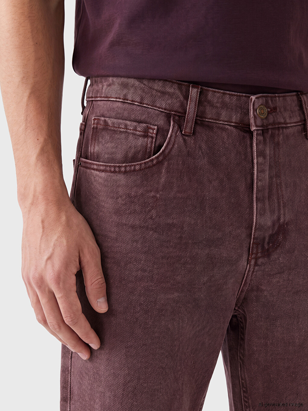 Pembe Regular Fit Erkek Jean Şort-2