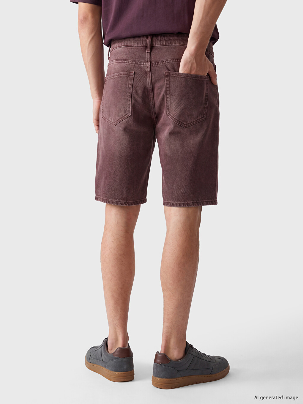 Pembe Regular Fit Erkek Jean Şort-3