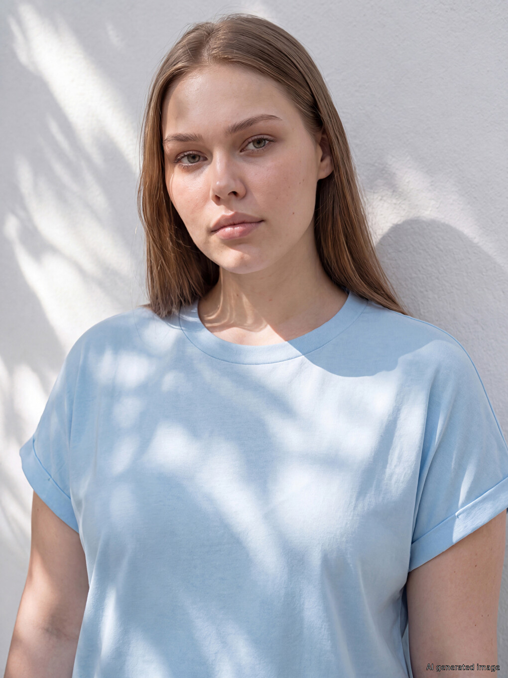 Plus Size %100 Cotton Women's T-shirt-1