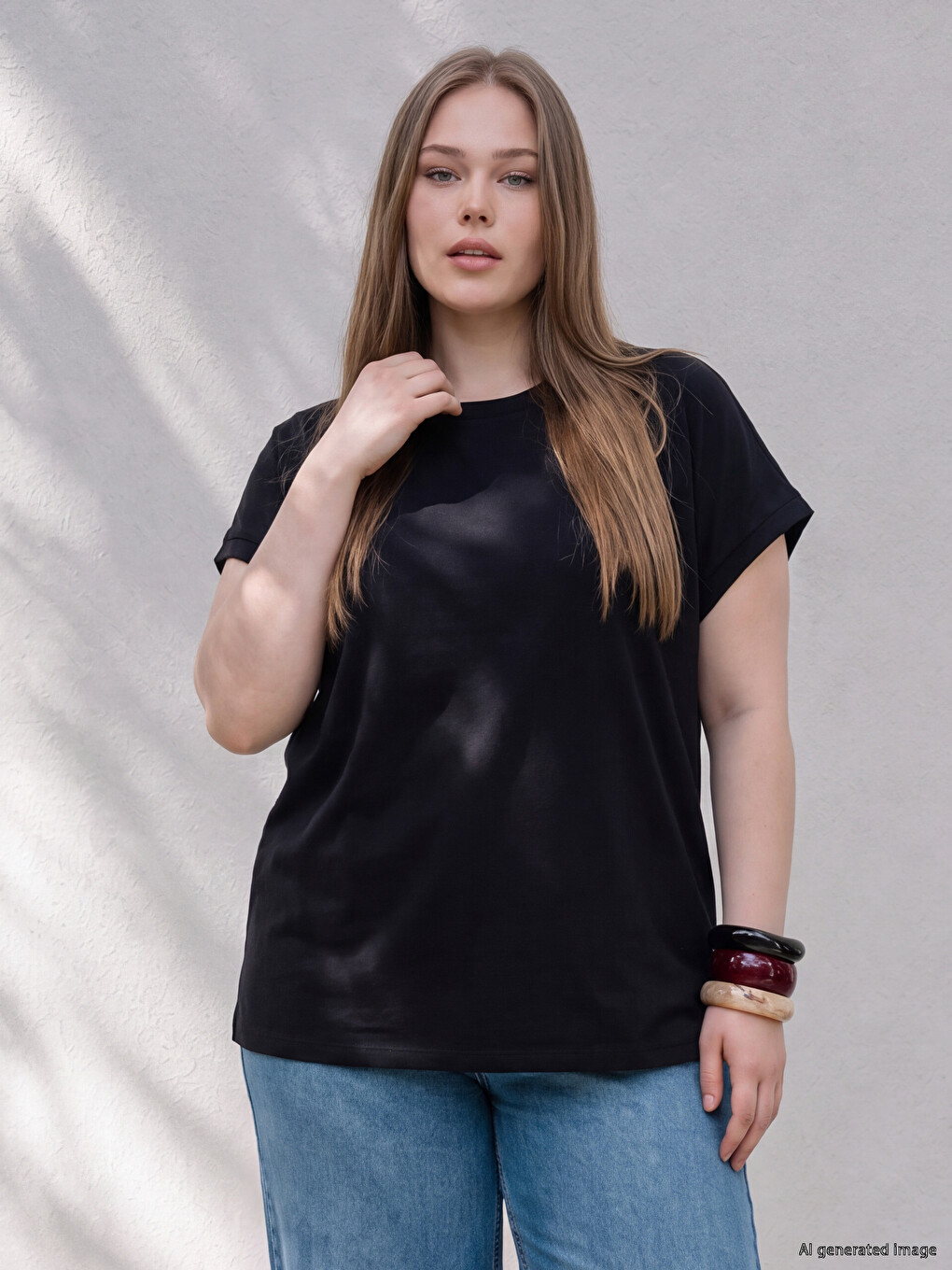 Plus Size %100 Cotton Women's T-shirt