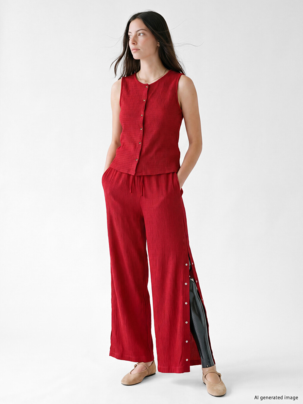 Easy To Wear Front And Shoulder Snap-fastened Blouse