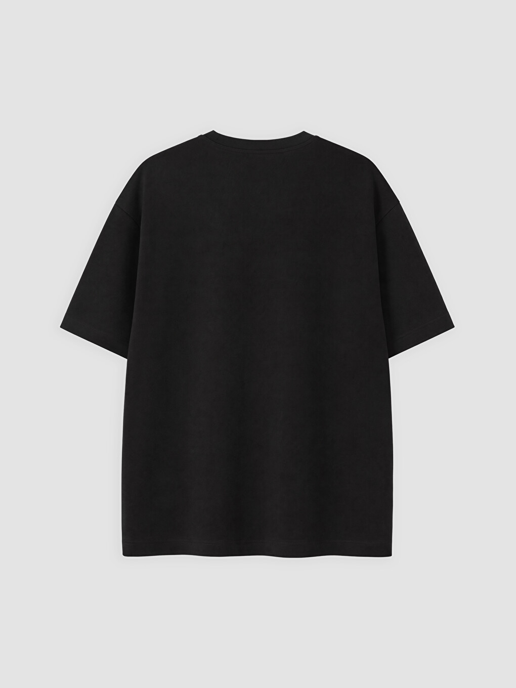 Siyah Pamuklu Oversize Fit Erkek Tişört-1