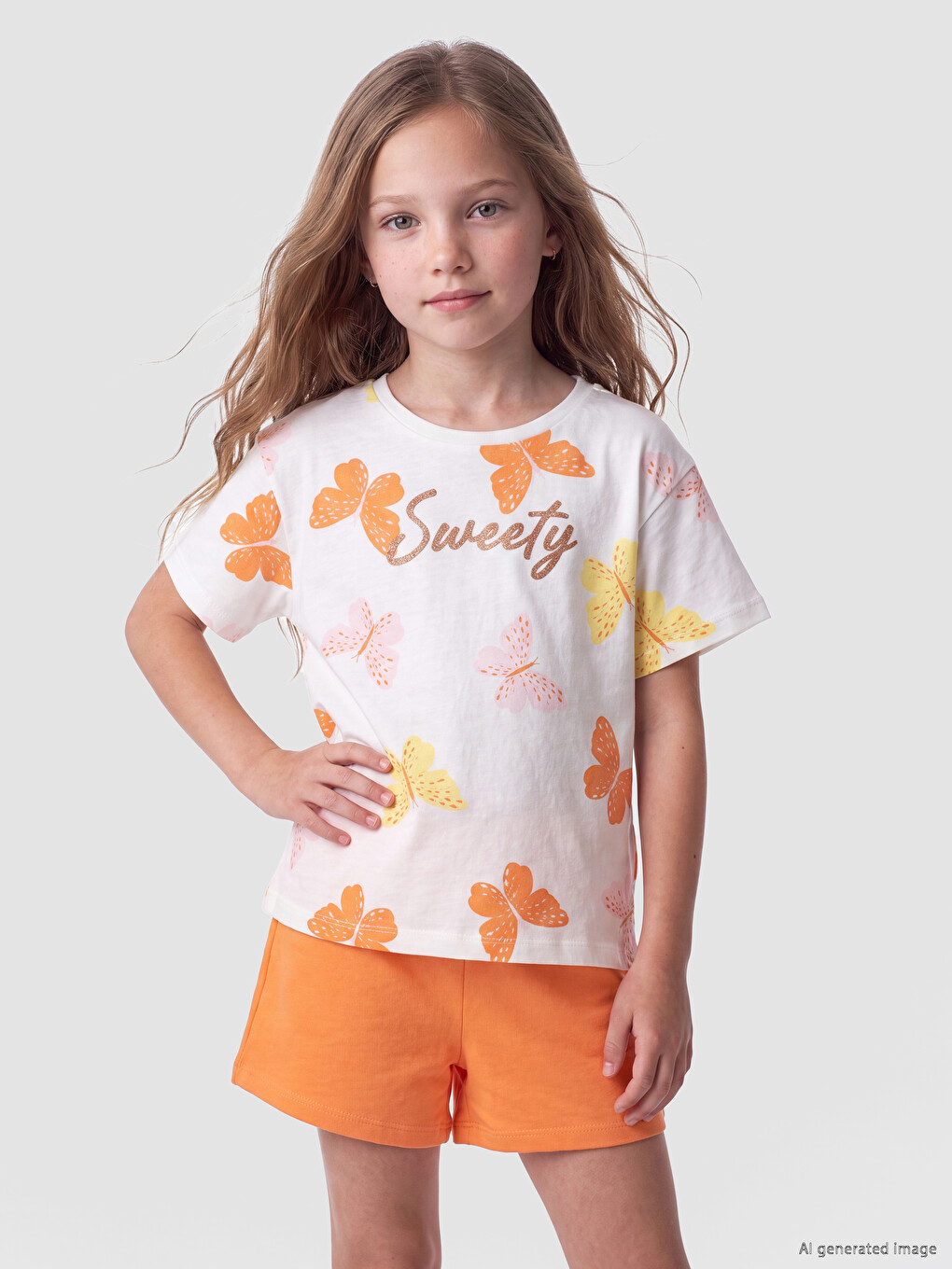 Butterfly Printed Girls' Set