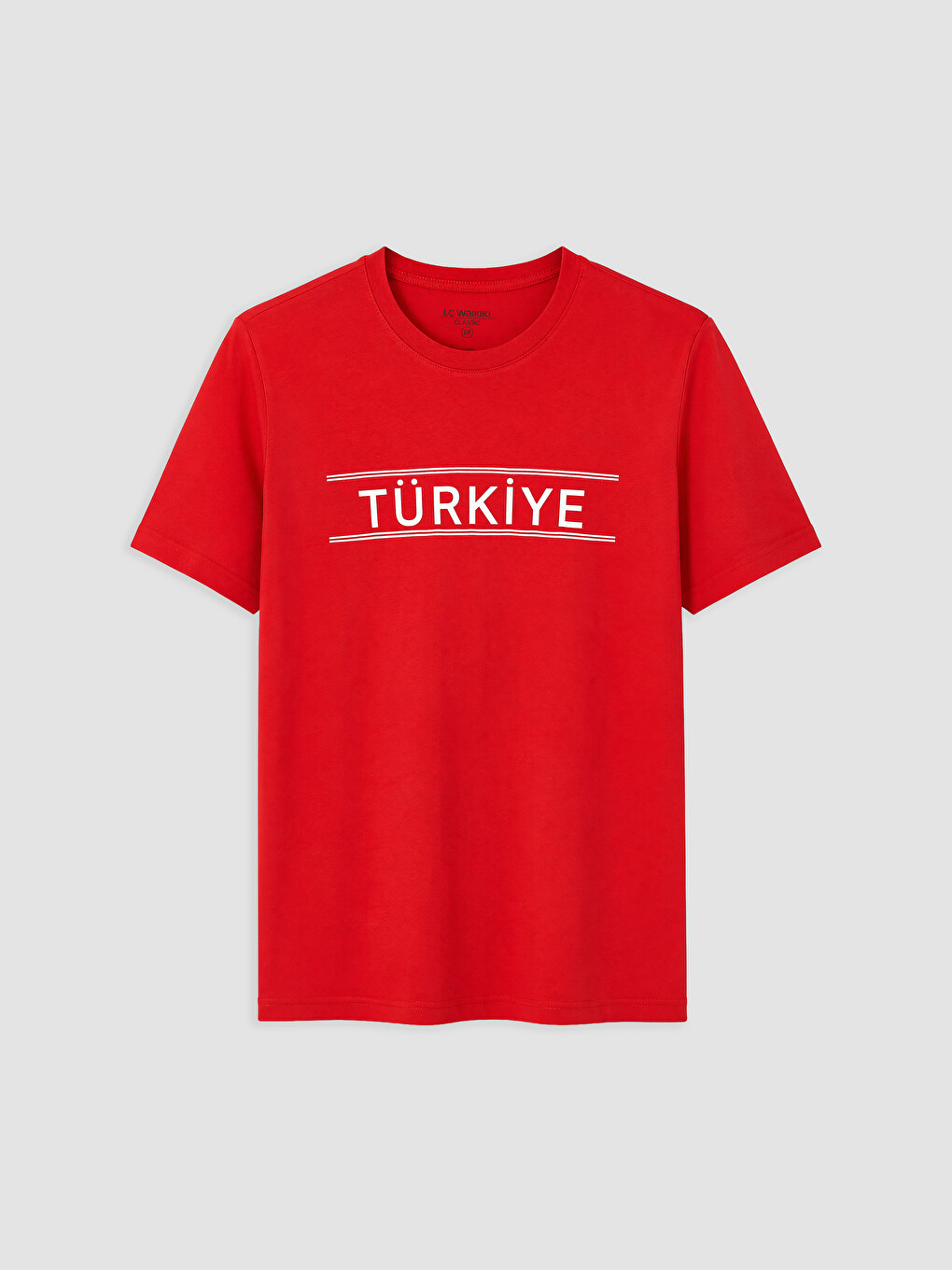 Kırmızı Bisiklet Yaka Türkiye Baskılı Erkek Tişört