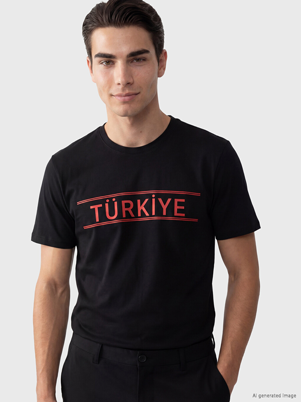 Crew Neck Turkey Printed Men's T-shirt