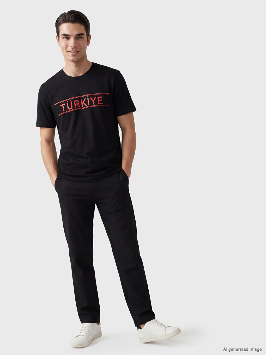 Crew Neck Turkey Printed Men's T-shirt-1