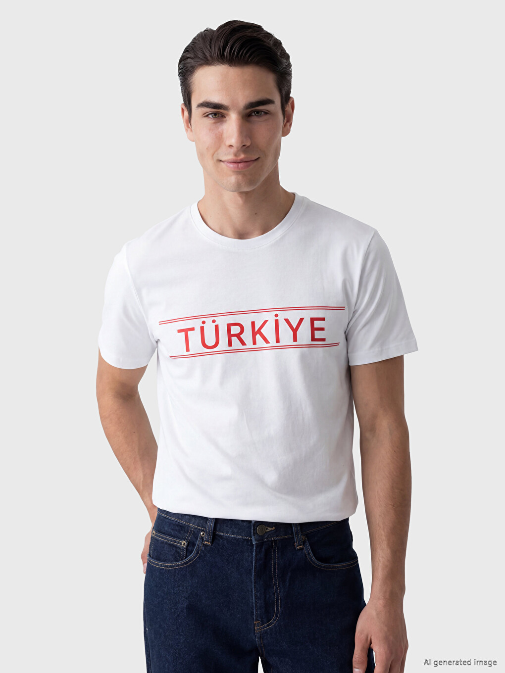 Crew Neck Turkey Printed Men's T-shirt