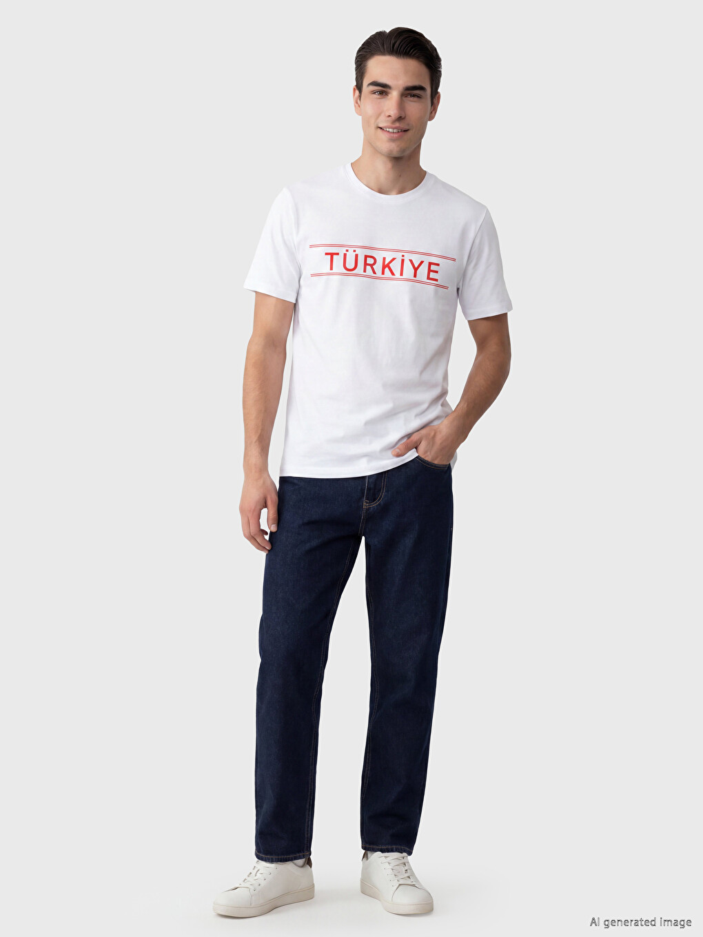 Crew Neck Turkey Printed Men's T-shirt-1