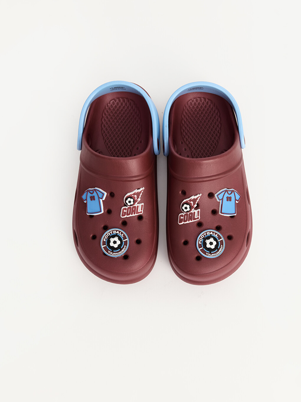 Bordo Futbol Baskılı Erkek Çocuk Plaj Sandaleti-1
