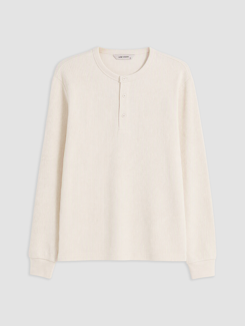 Gri Henley Yaka Erkek Tişört