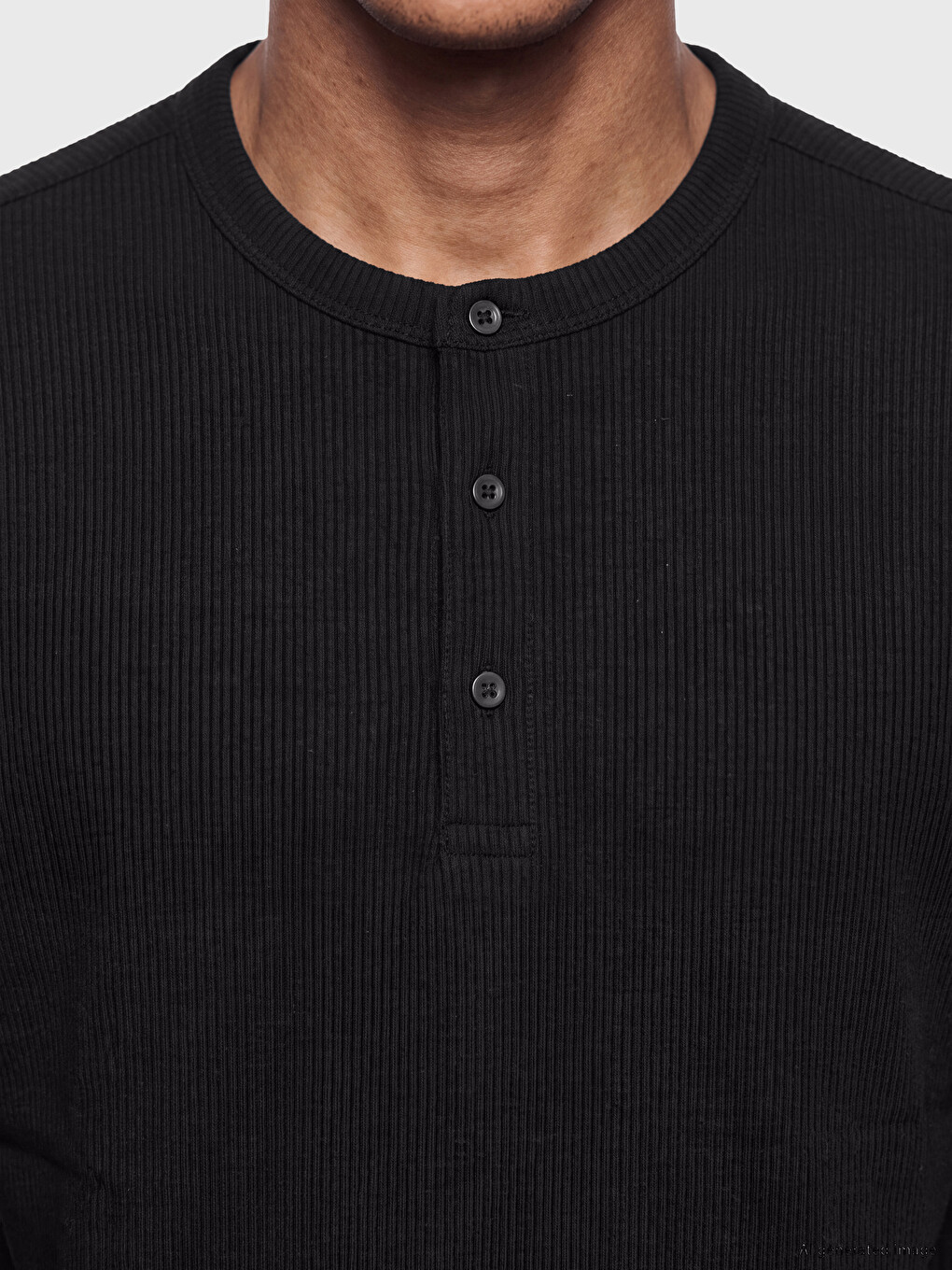 T-shirt Me Jakë Henley Për Burra-2