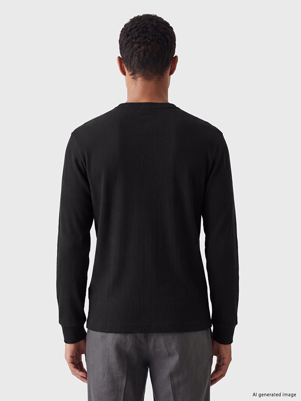 T-shirt Me Jakë Henley Për Burra-3