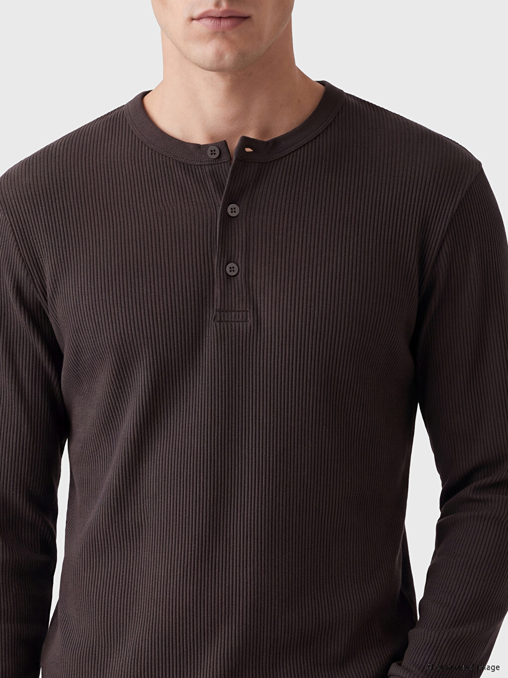 T-shirt Me Jakë Henley Për Burra-2