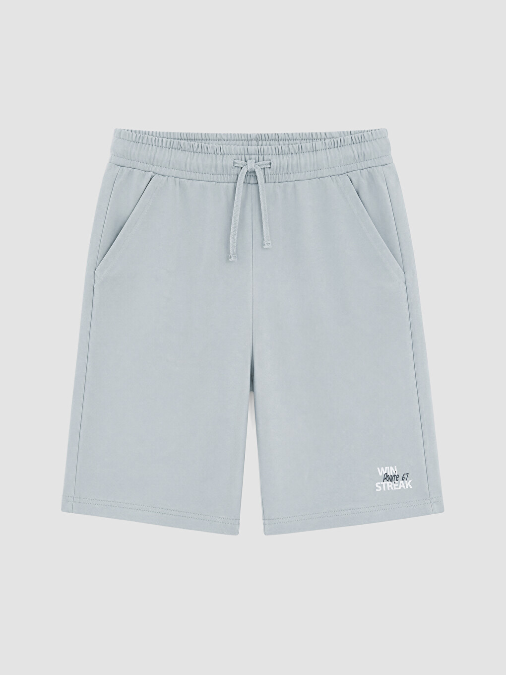 Gri Regular Fit Baskılı Erkek Çocuk Şort