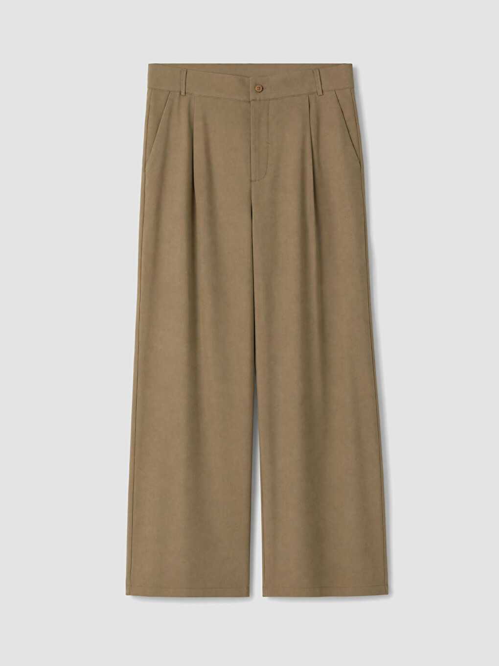 Haki Relax Fit Pileli Erkek Pantolon-3