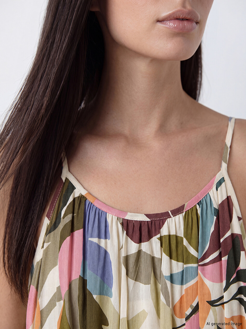Strappy Floral Slitted Dress-1