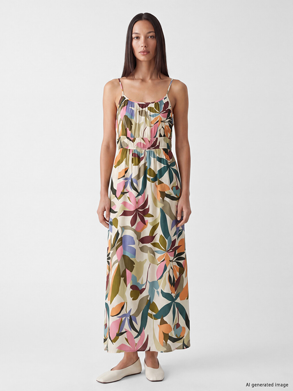 Strappy Floral Slitted Dress-1