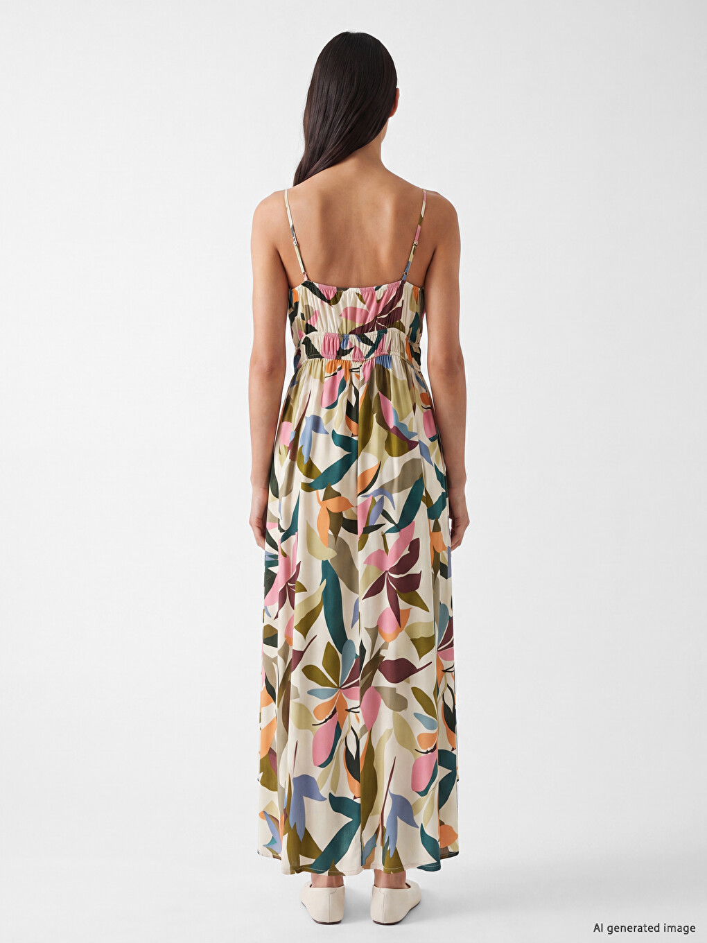 Strappy Floral Slitted Dress-3