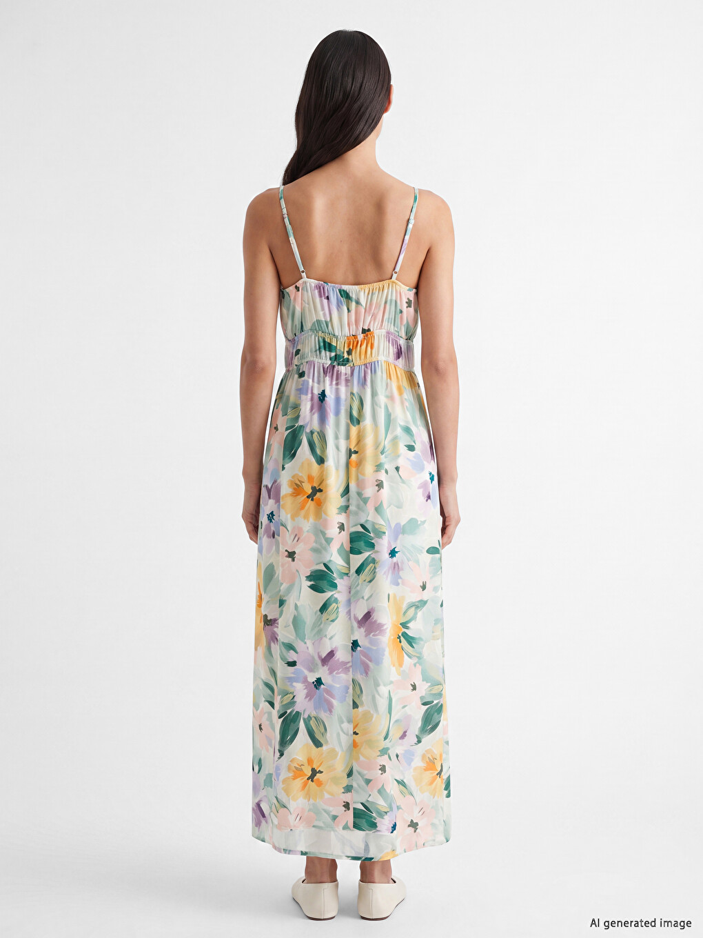 Strappy Floral Slitted Dress-3