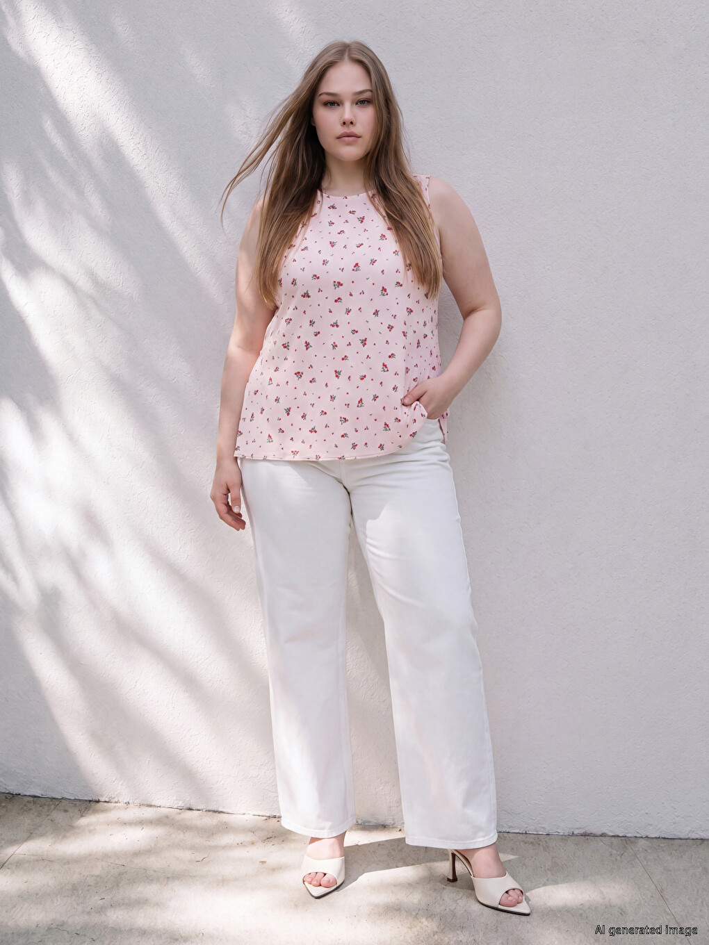 Plus Size Floral Women's Tank Top-1