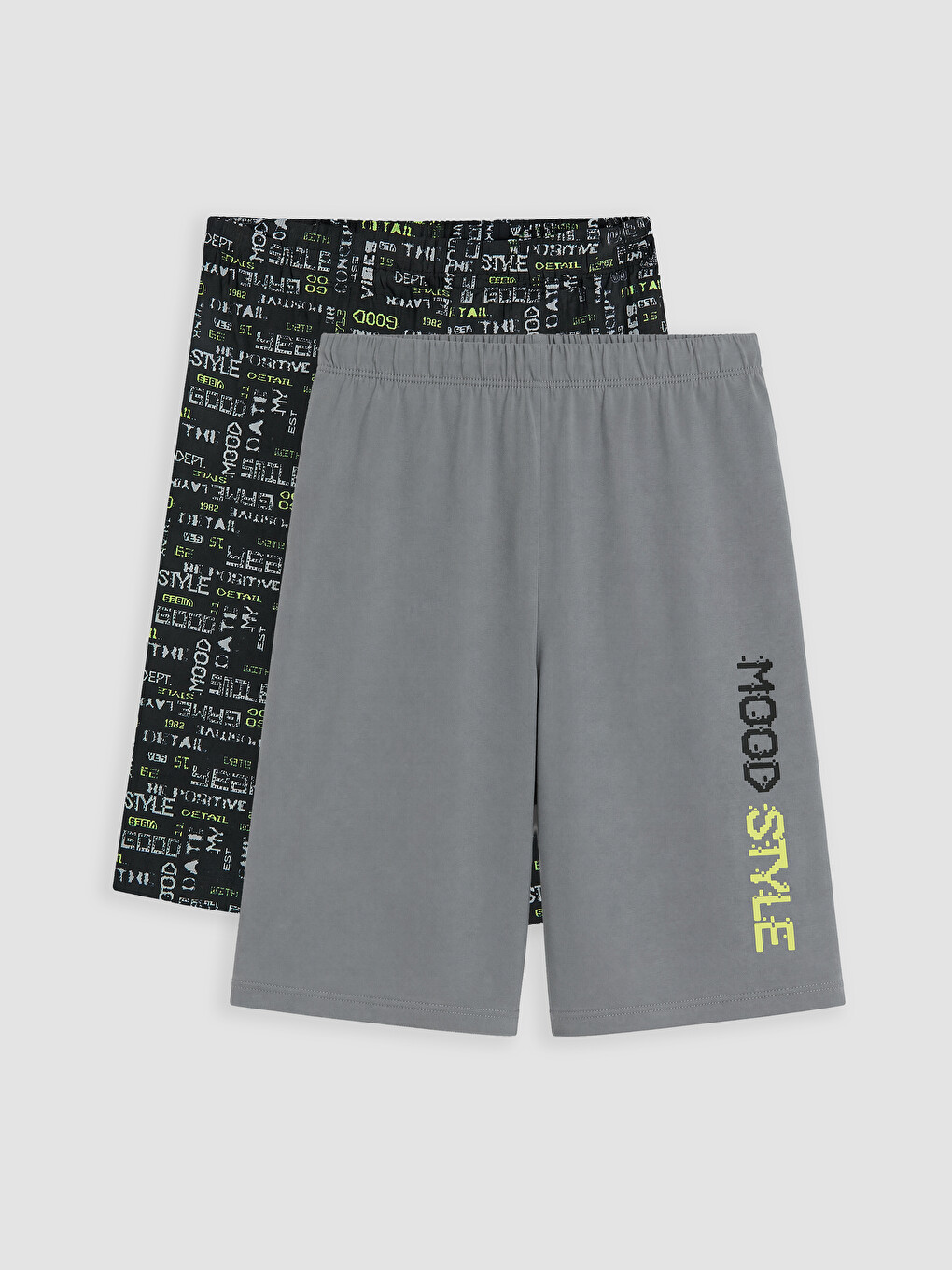 Siyah Baskılı Erkek Çocuk Pijama Şort 2'li