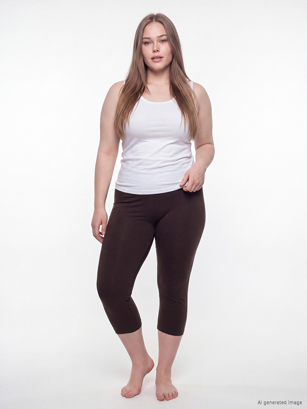 Leggins Me Bel Elastik Për Gra Me Madhësi Plus, 2 Copë-1