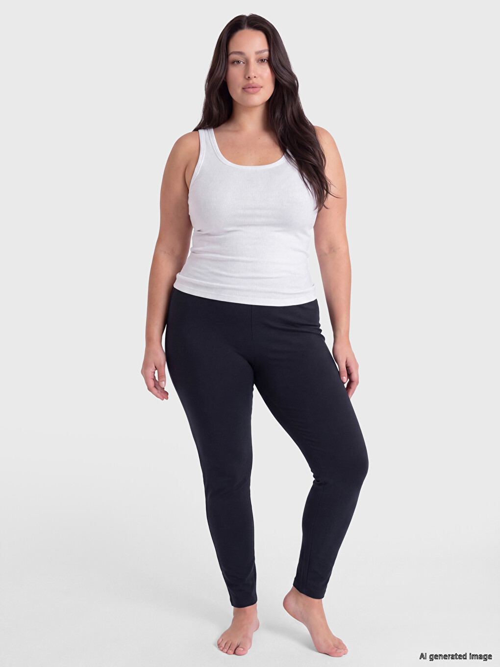 Plus Size Elastic Waist Women's Leggings 2 Pack