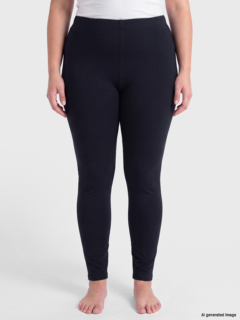 Plus Size Elastic Waist Women's Leggings 2 Pack-2