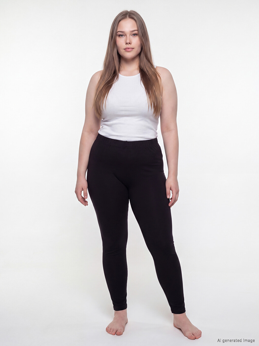 Plus Size Elastic Waist Women's Leggings 2 Pack-1