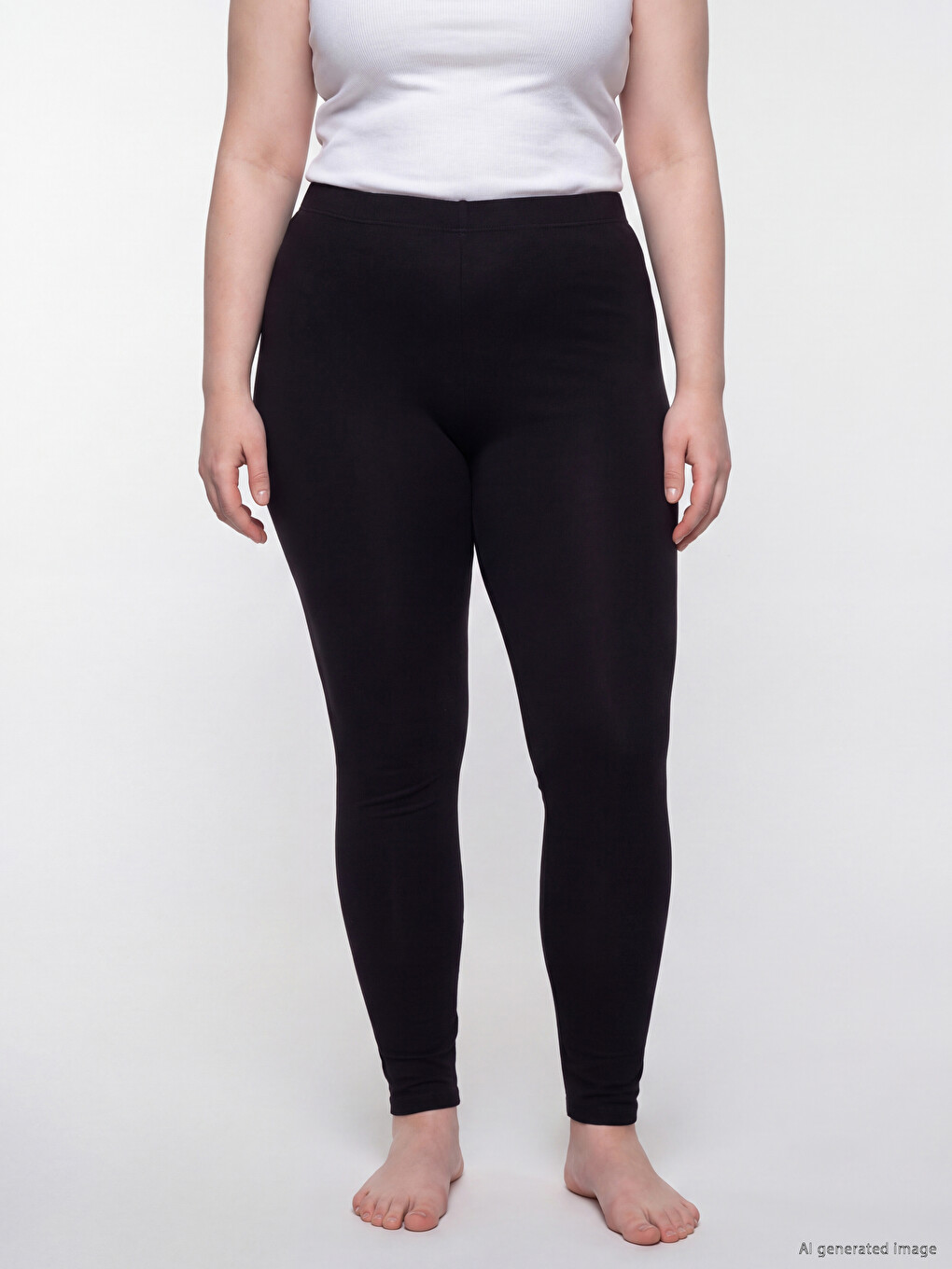 Plus Size Elastic Waist Women's Leggings 2 Pack-2