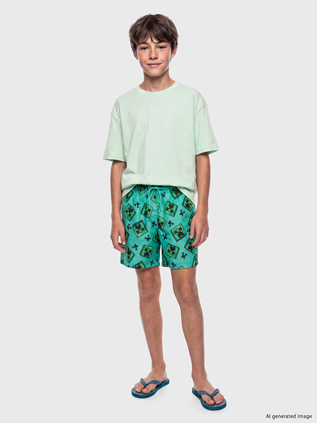 Minecraft Printed Boys' Swimming Shorts
