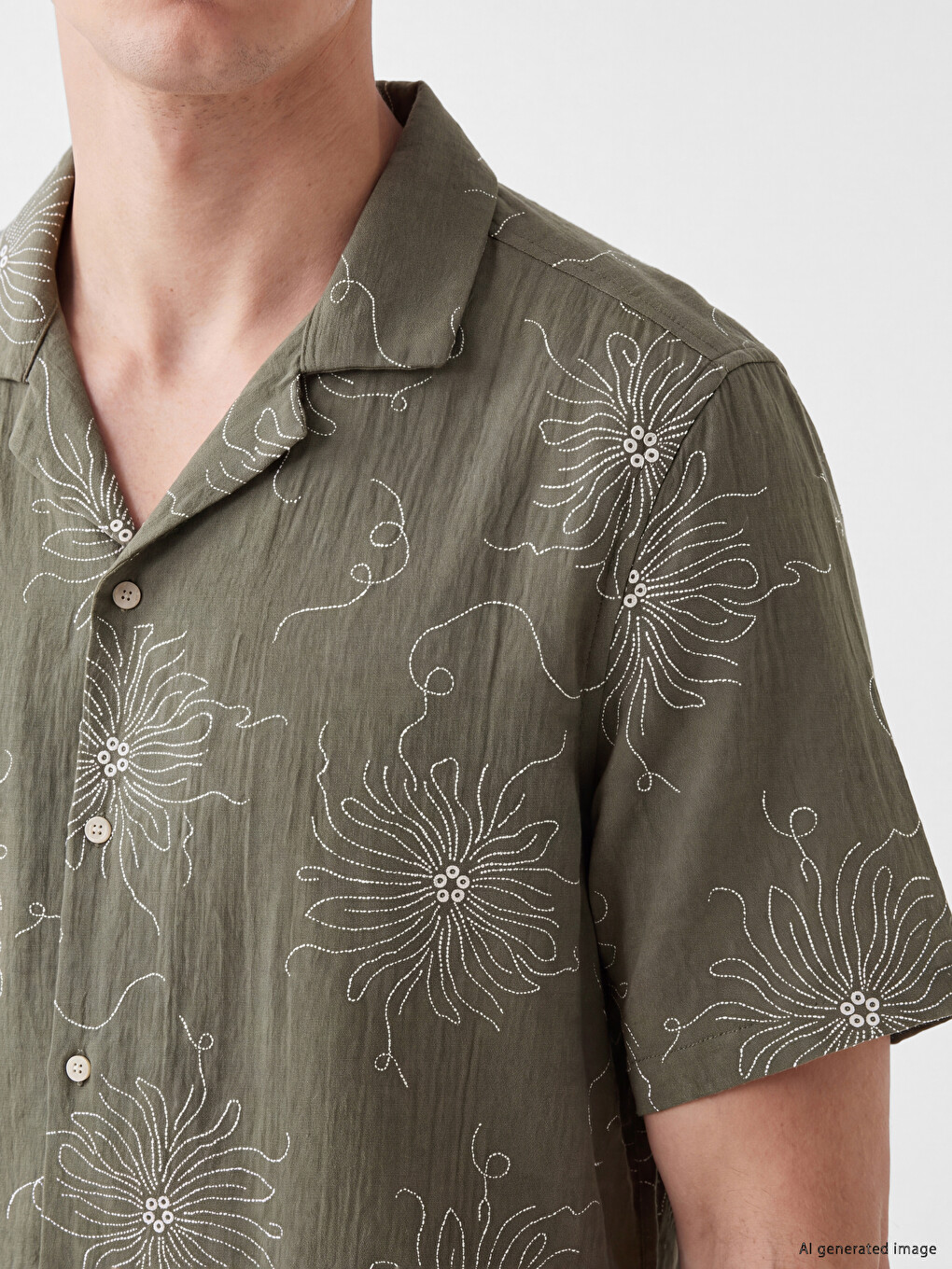 Regular Fit Camp Collar Patterned Men's Shirt-2