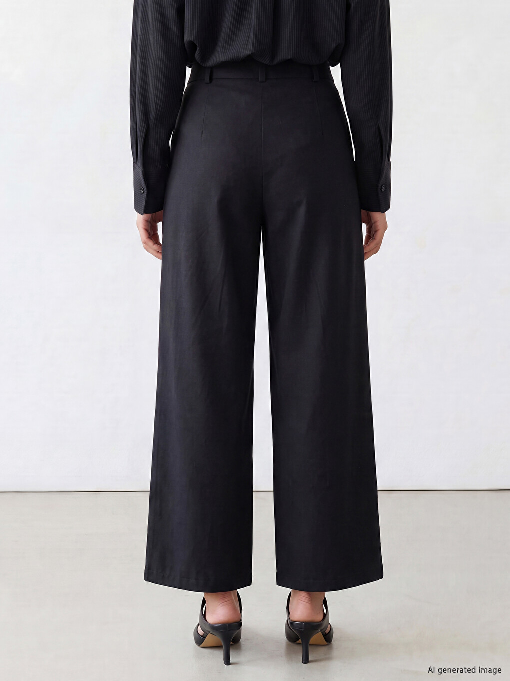 Regularne Asimetrične Drapirane Pantalone Za Žene-2