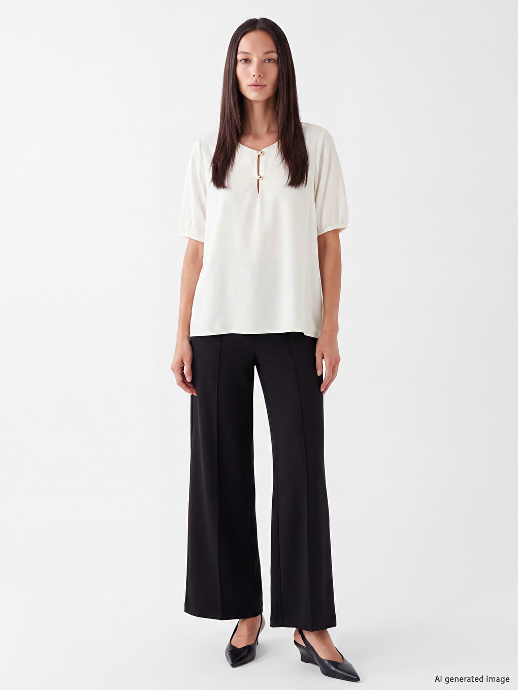 Bluză Plus Size Cu Detalii Cu Nasturi-1
