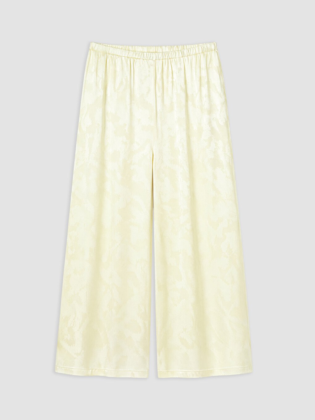 Sarı Beli Lastikli Desenli Kadın Pantolon-3