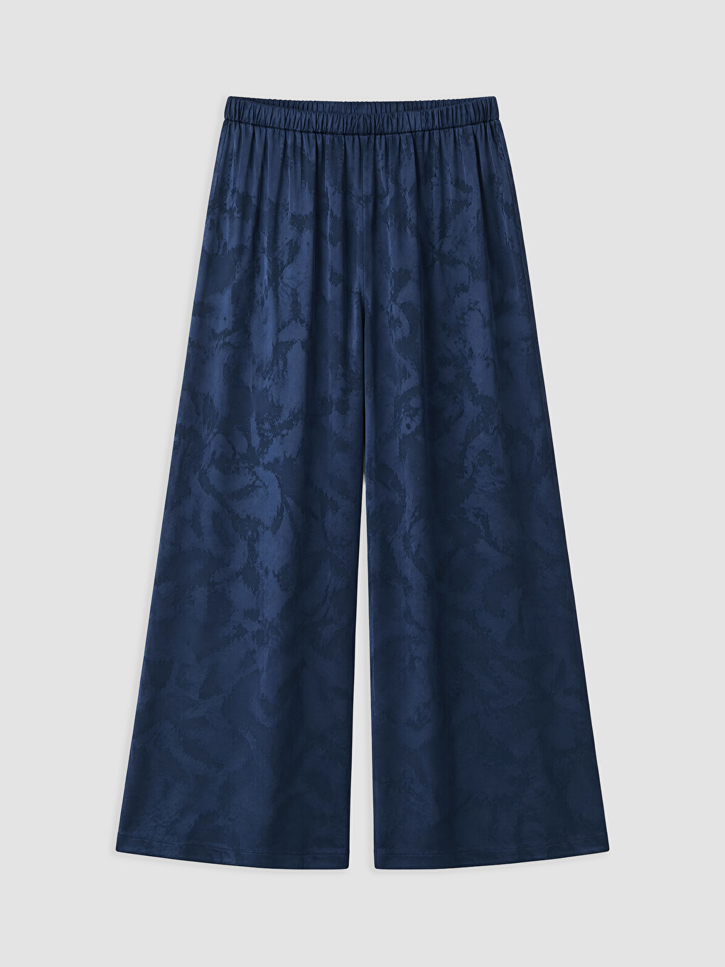 Lacivert Beli Lastikli Desenli Kadın Pantolon-3