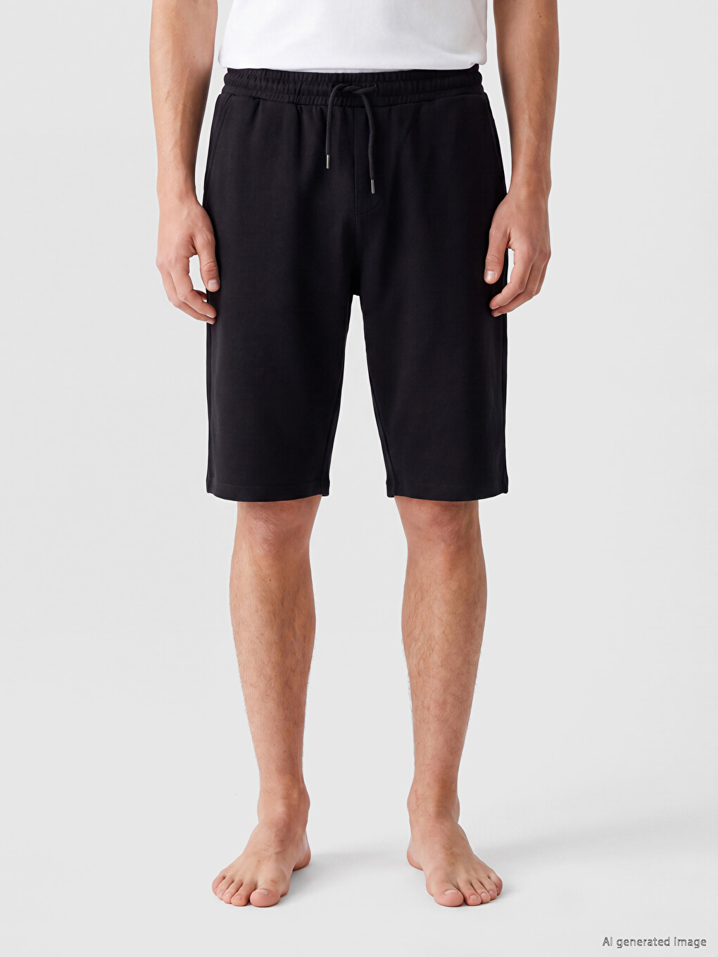 Siyah Regular Fit Erkek Şort-1