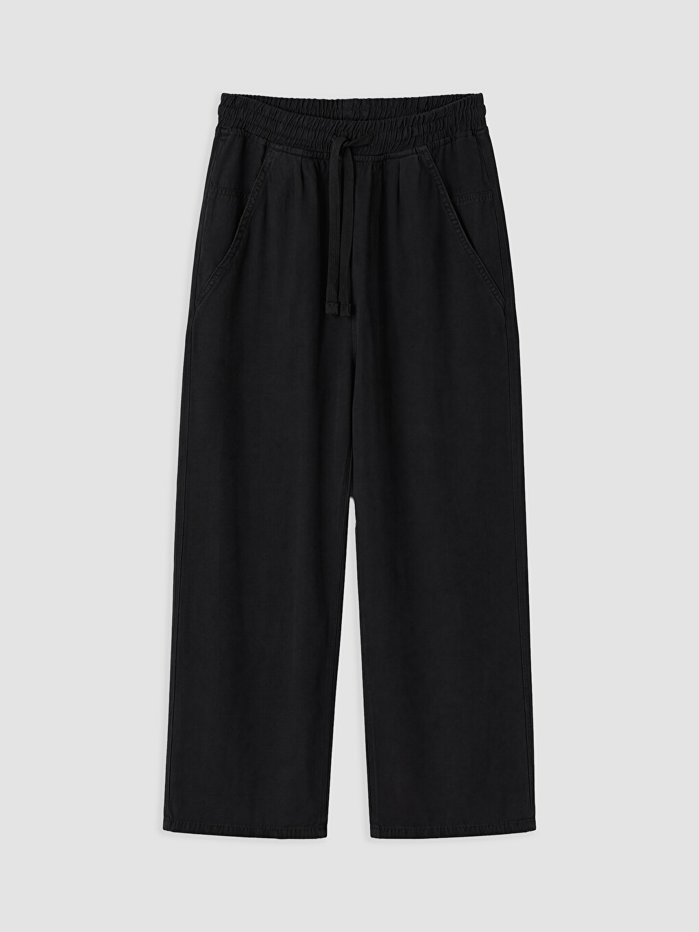 Siyah Loose Fit Erkek Pantolon-4