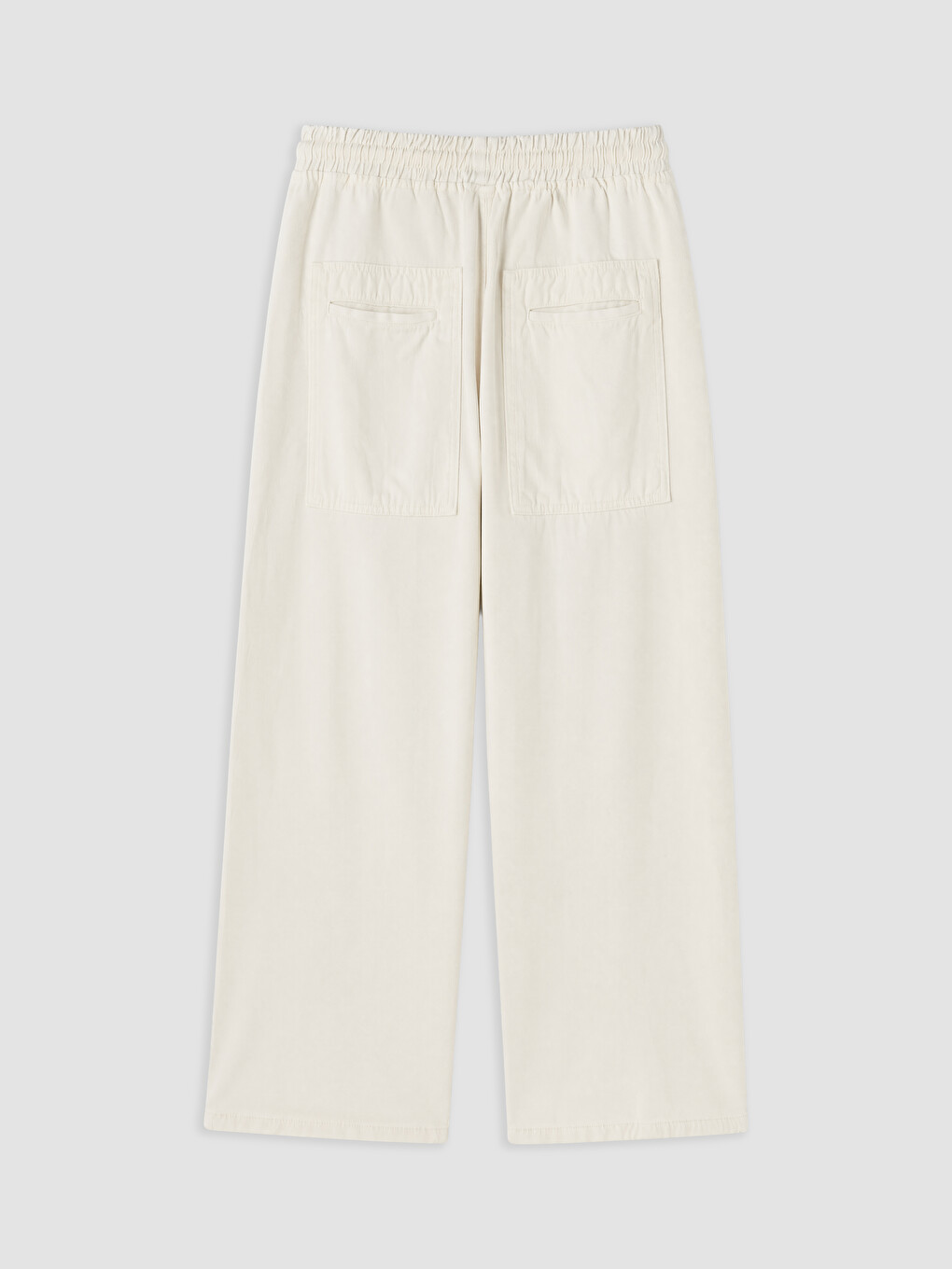 Beyaz Loose Fit Erkek Pantolon-4