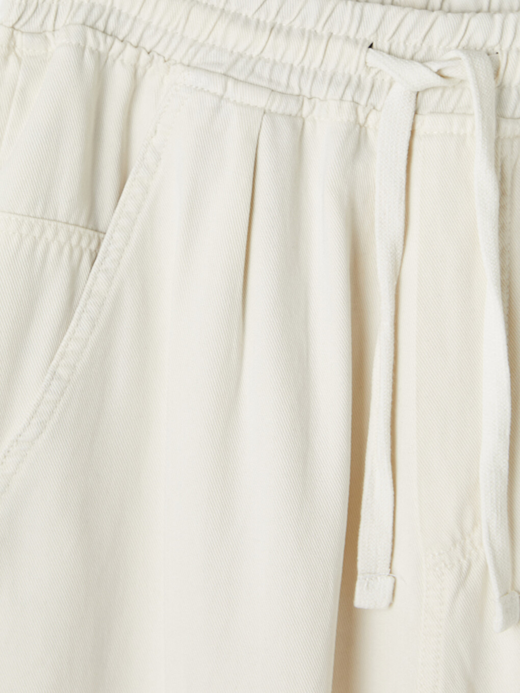Beyaz Loose Fit Erkek Pantolon-5